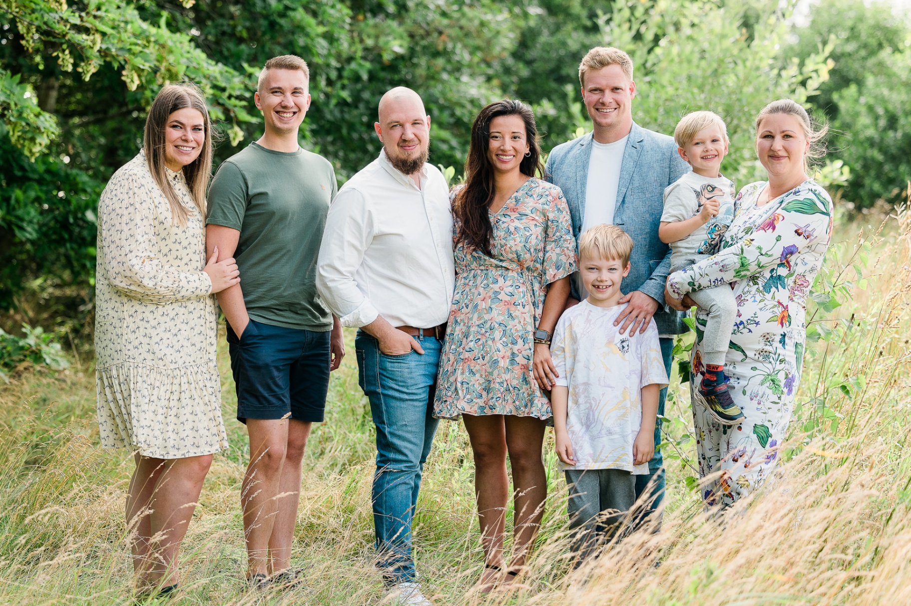 Gruppebilleder til store familier